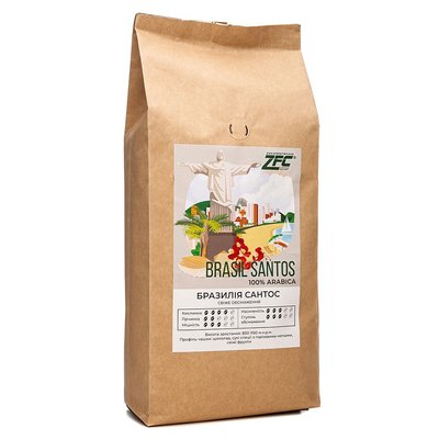 Кава в зернах ZFC Бразилія Сантос 1 кг 123 фото
