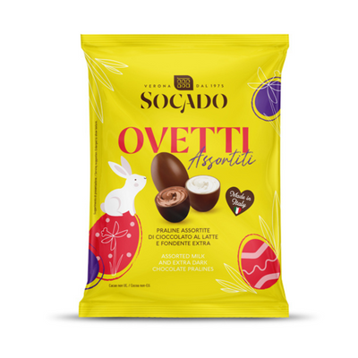 Шоколадні яйця ассорті Socado Ovetti Assortiti, 110г 481 фото