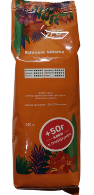 Кава в зернах ZFC Ефіопія Сідамо 250 г. 466 фото